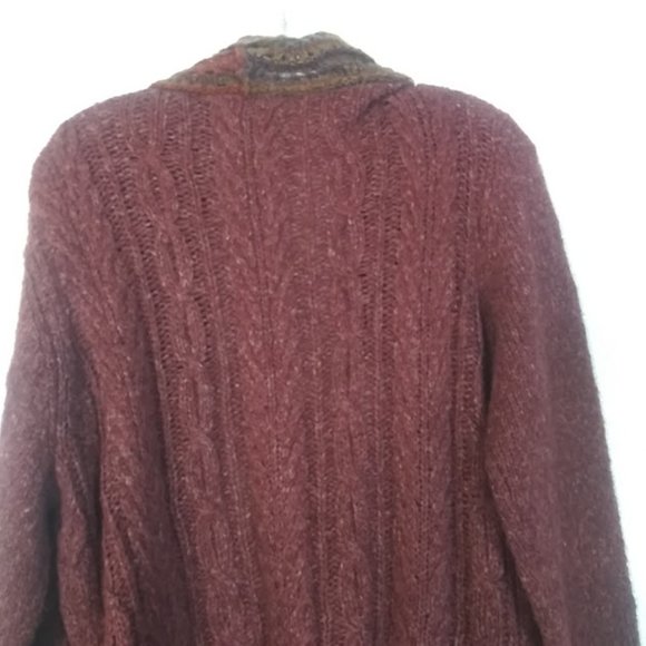 Royal Robbins women's size L burgundy multicolored cardigan sweater - Picture 5 of 14